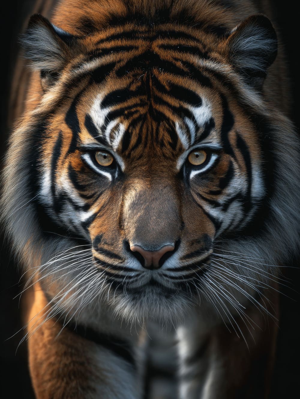 Tableau Tigre Majestueux Regard Frontal