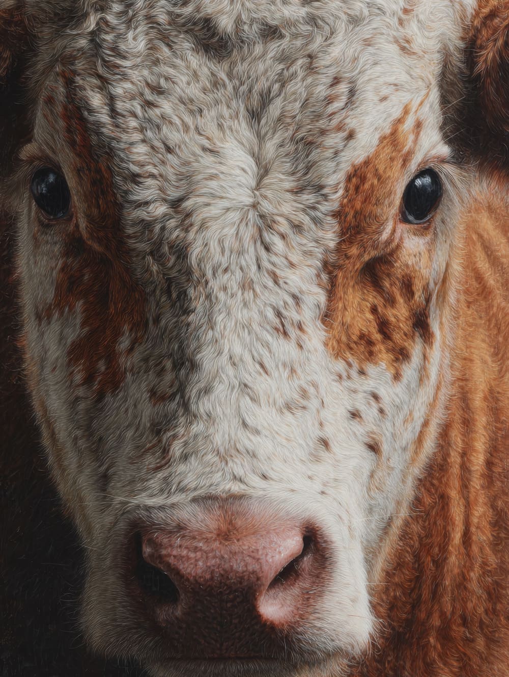 Tableau Vache En Gros Plan (Portrait Calme)