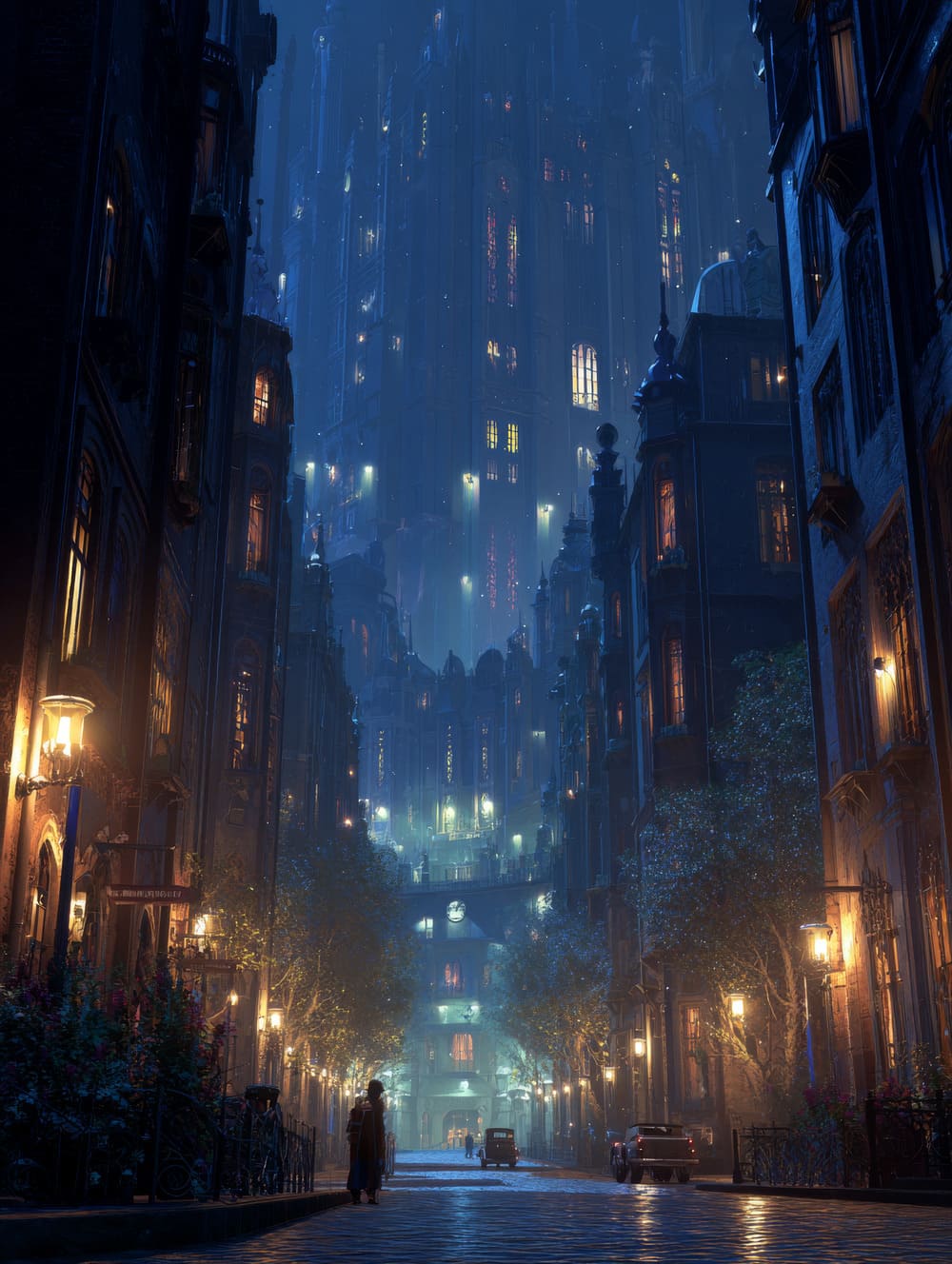 Tableau Ville Fantastique Silencieuse