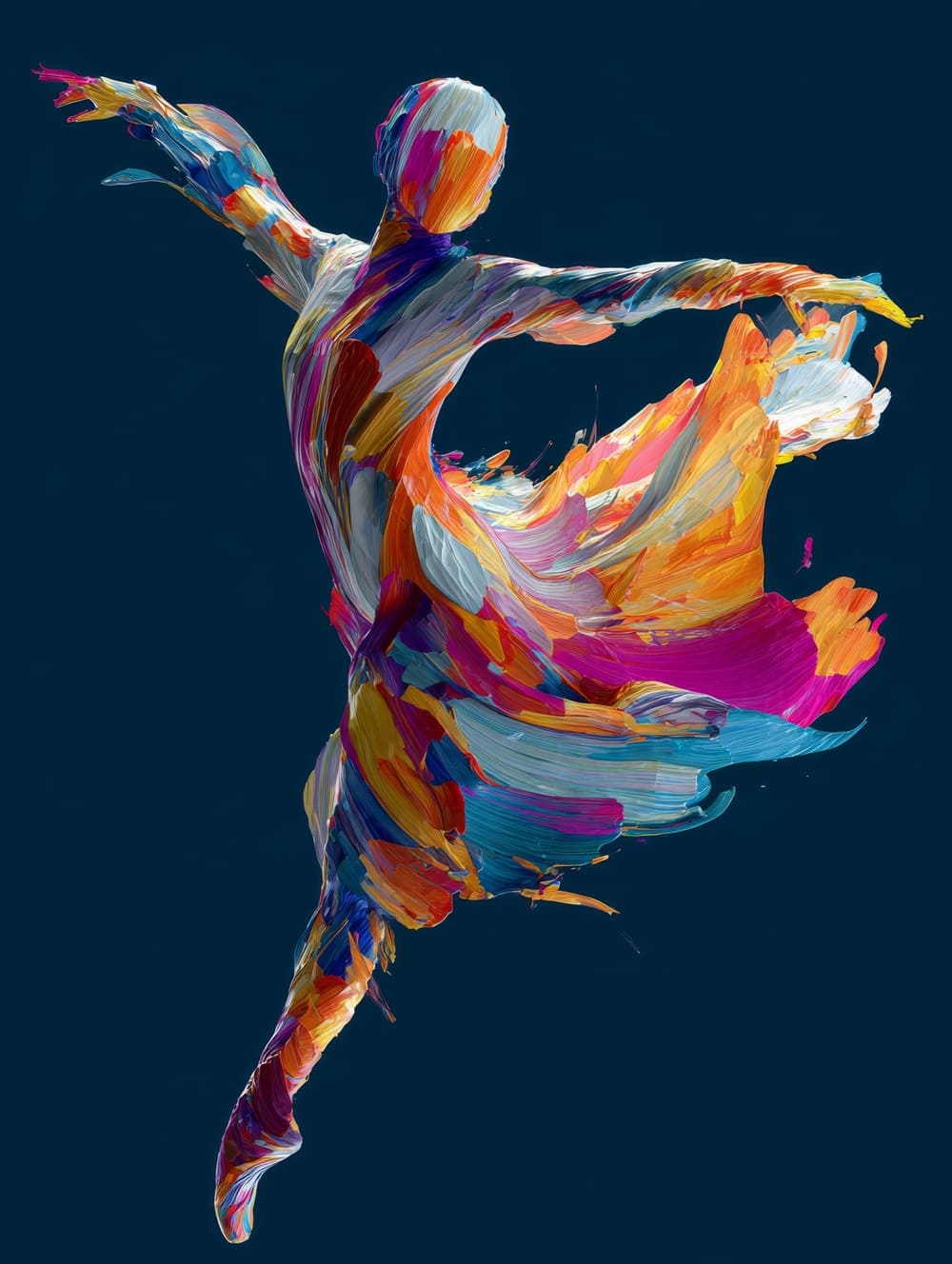 Tableau Abstrait Danseuse
