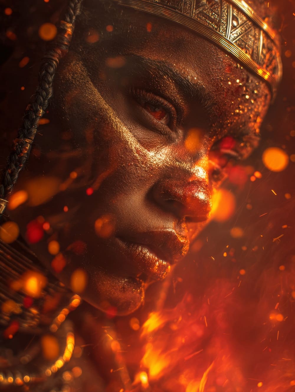 Tableau Africain Et Feu