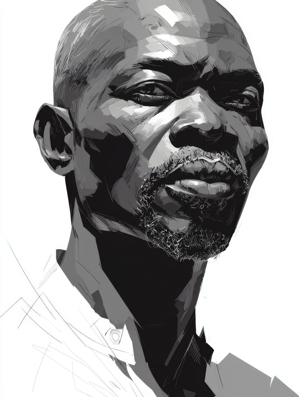 Tableau Africain Monochrome