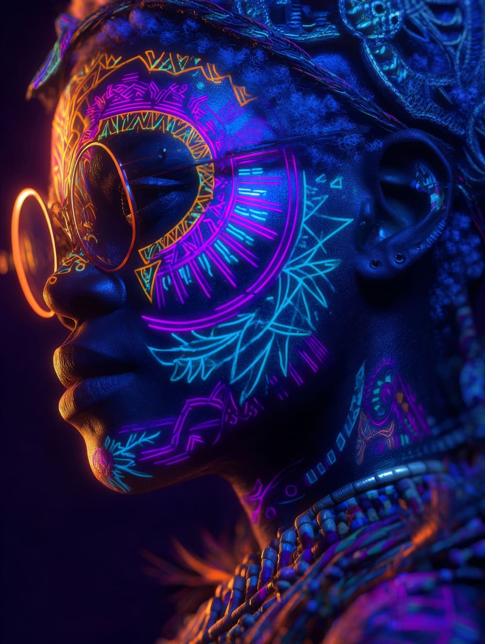 Tableau Africain Néon