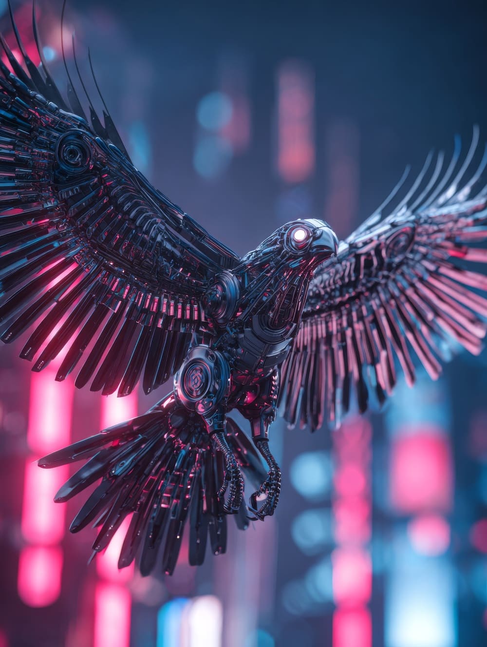 Tableau Aigle Futuriste