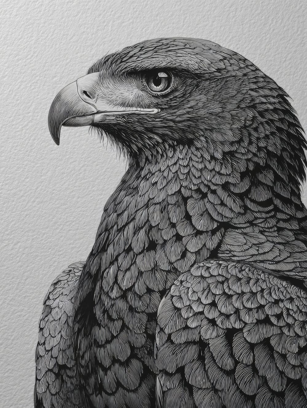 Tableau Aigle Gravure