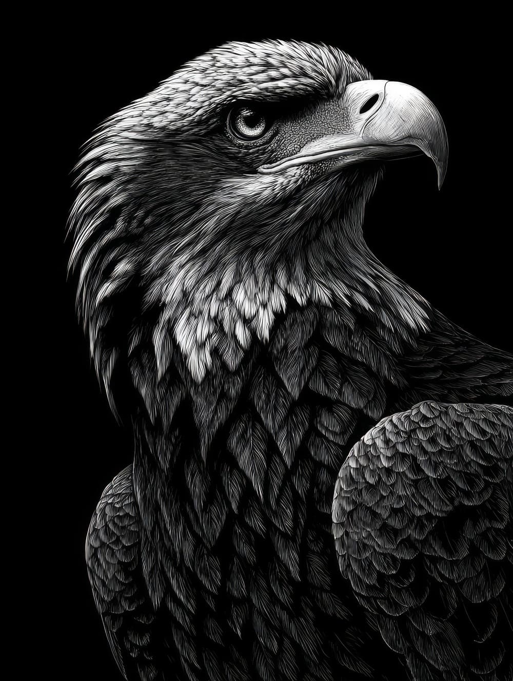 Tableau Aigle Monochrome