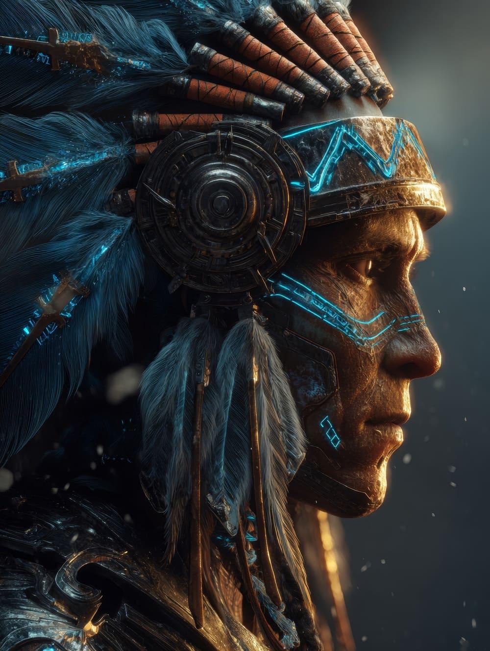 Tableau Amérindien Futuriste