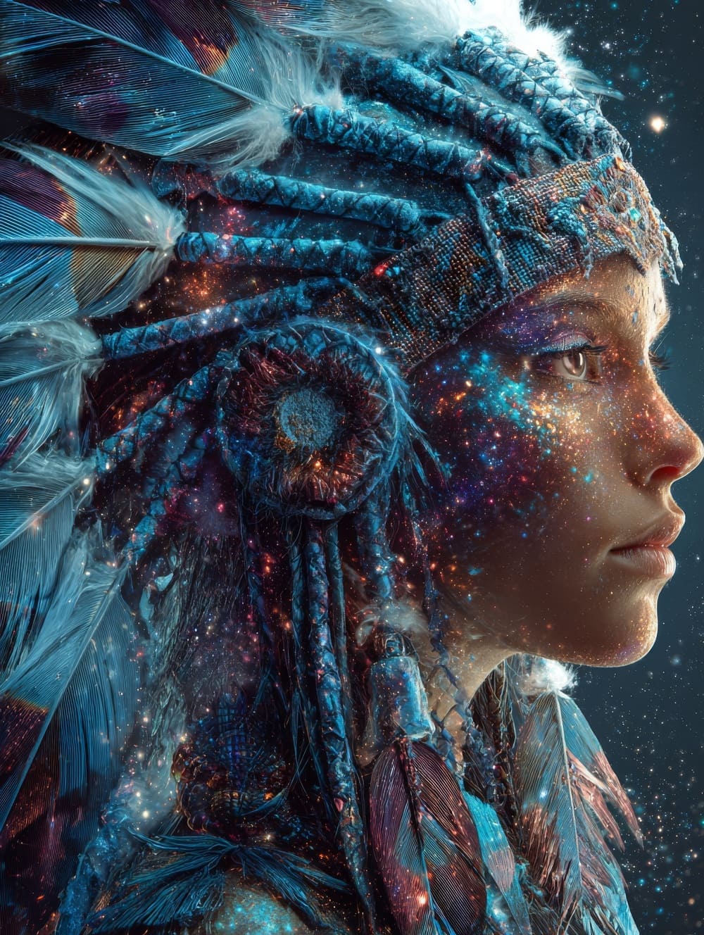 Tableau Amérindien Galaxie Cosmique