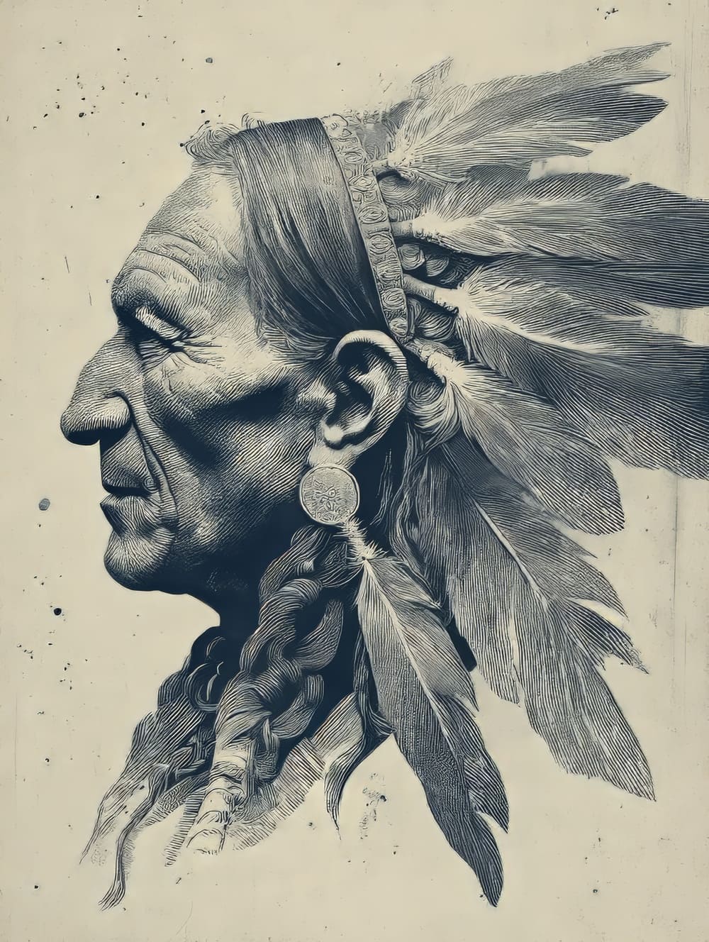 Tableau Amérindien Gravure