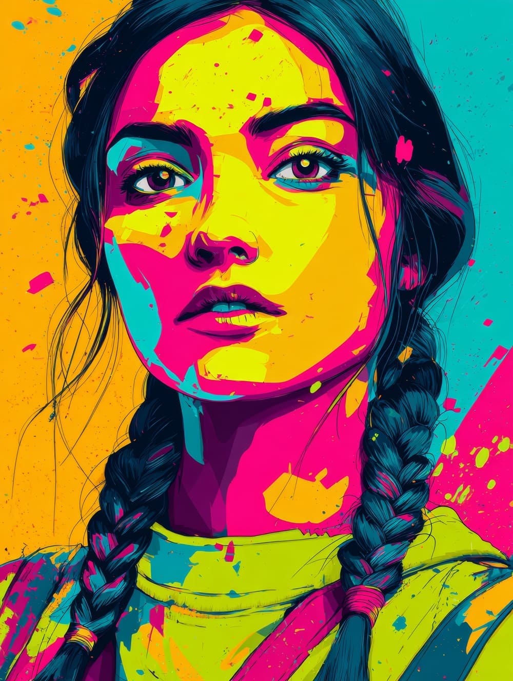 Tableau Amérindien Pop Art