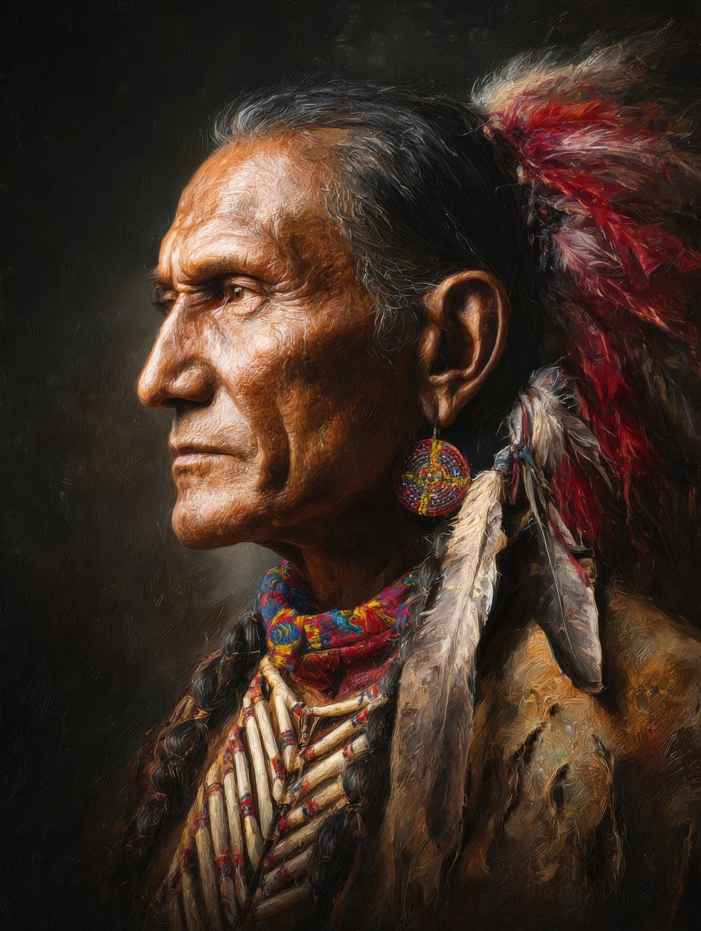 Tableau Amérindien Style Peinture Classique Moderne