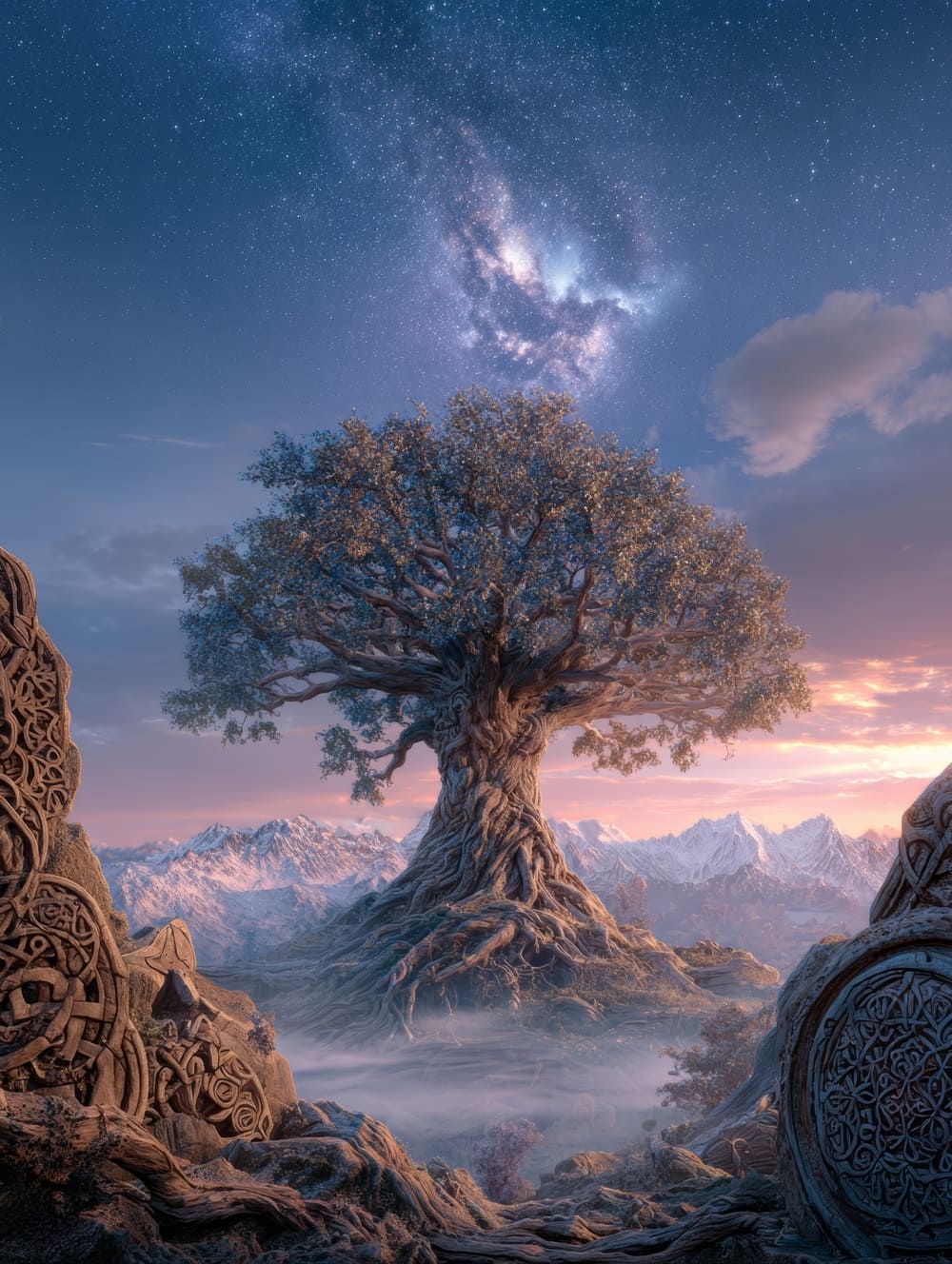 Tableau Arbre Yggdrasil Nordique