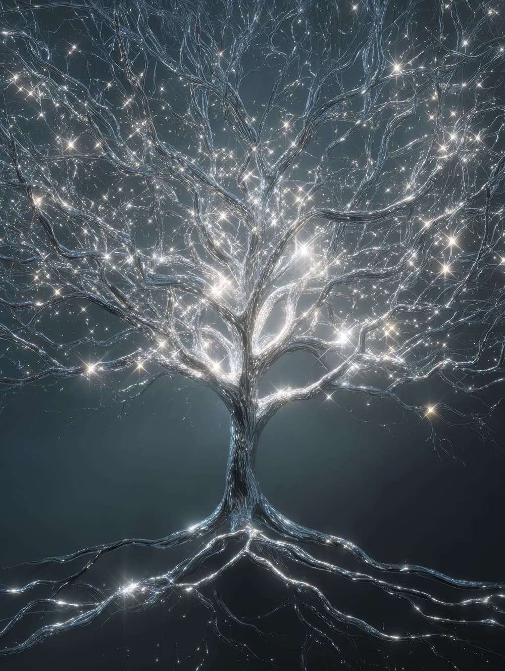 Tableau Arbre de Vie Argent