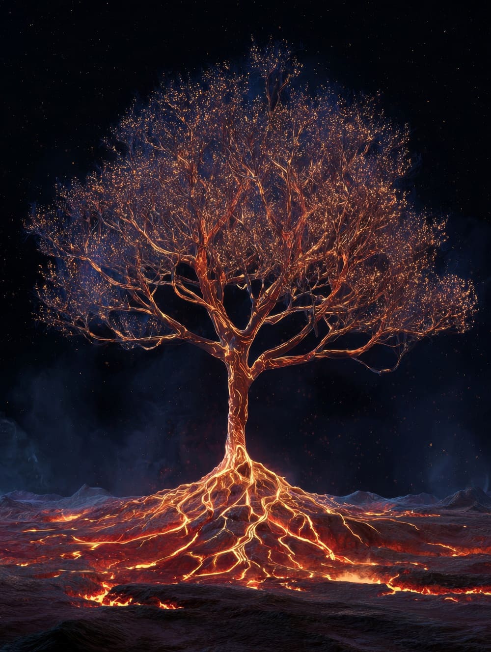 Tableau Arbre de Vie Et Feu