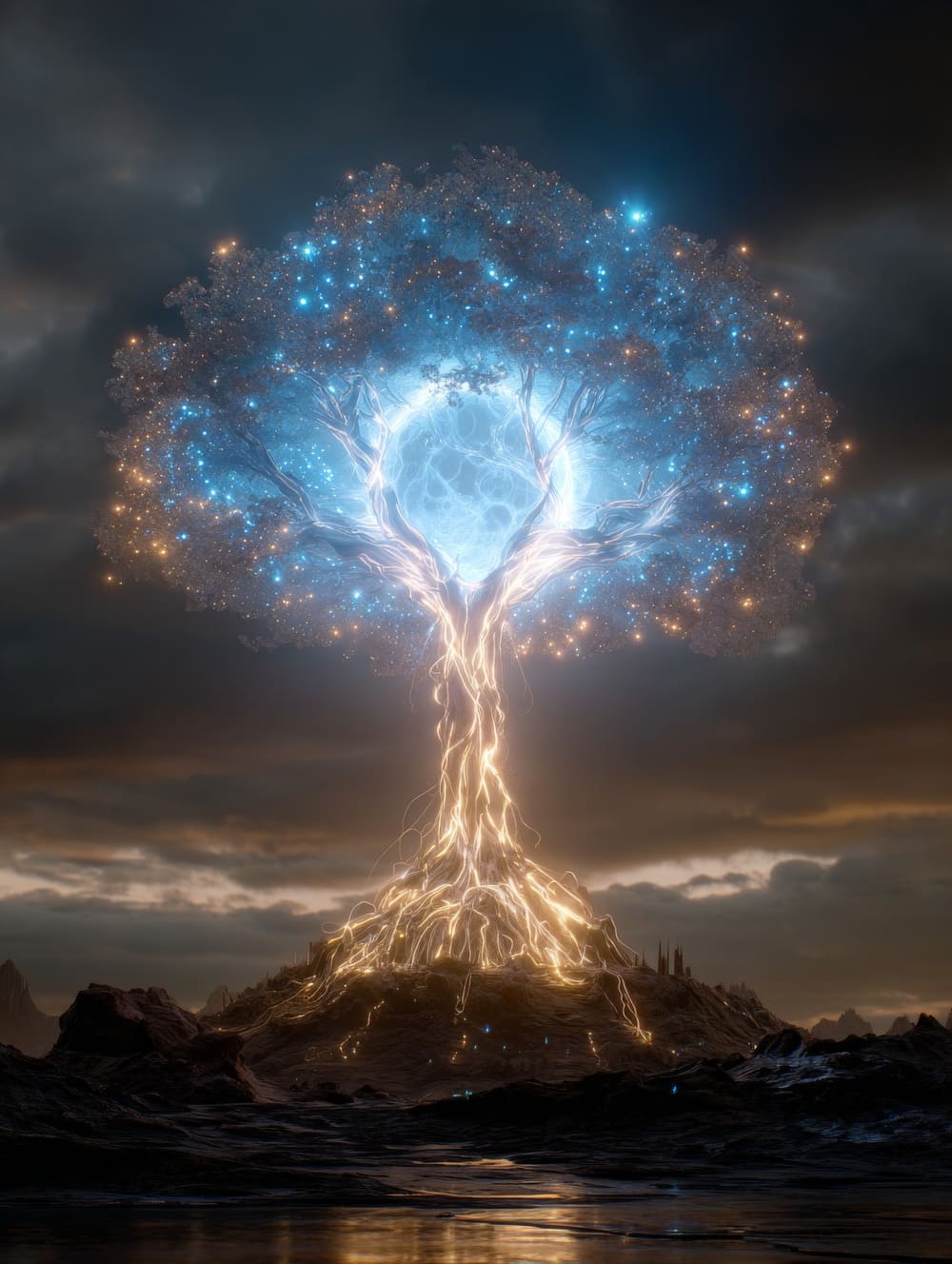 Tableau Arbre de Vie Futuriste