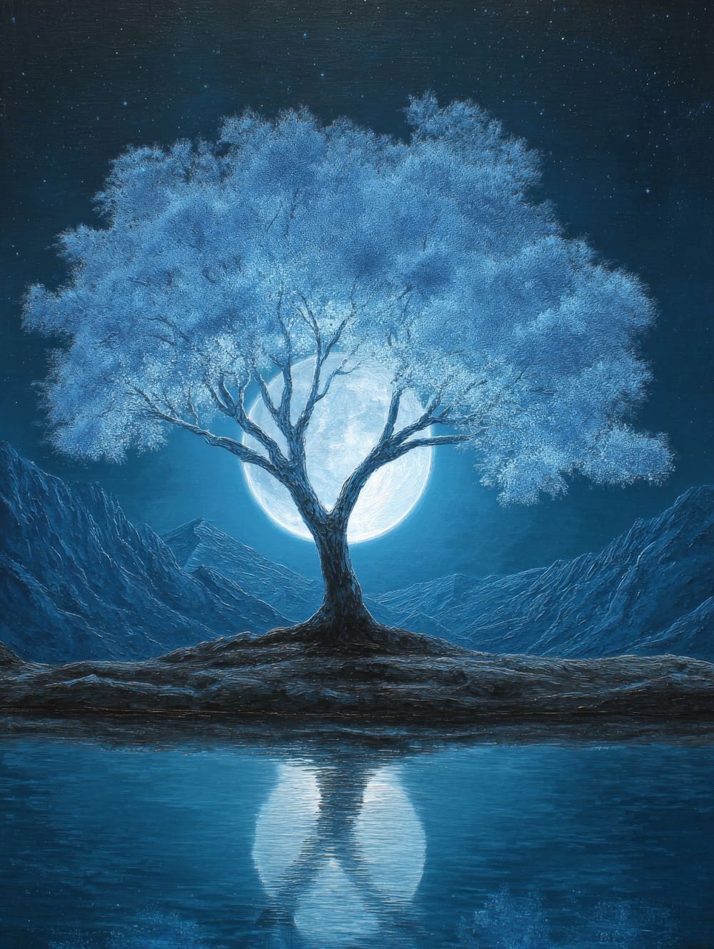 Tableau Arbre de Vie & Lune