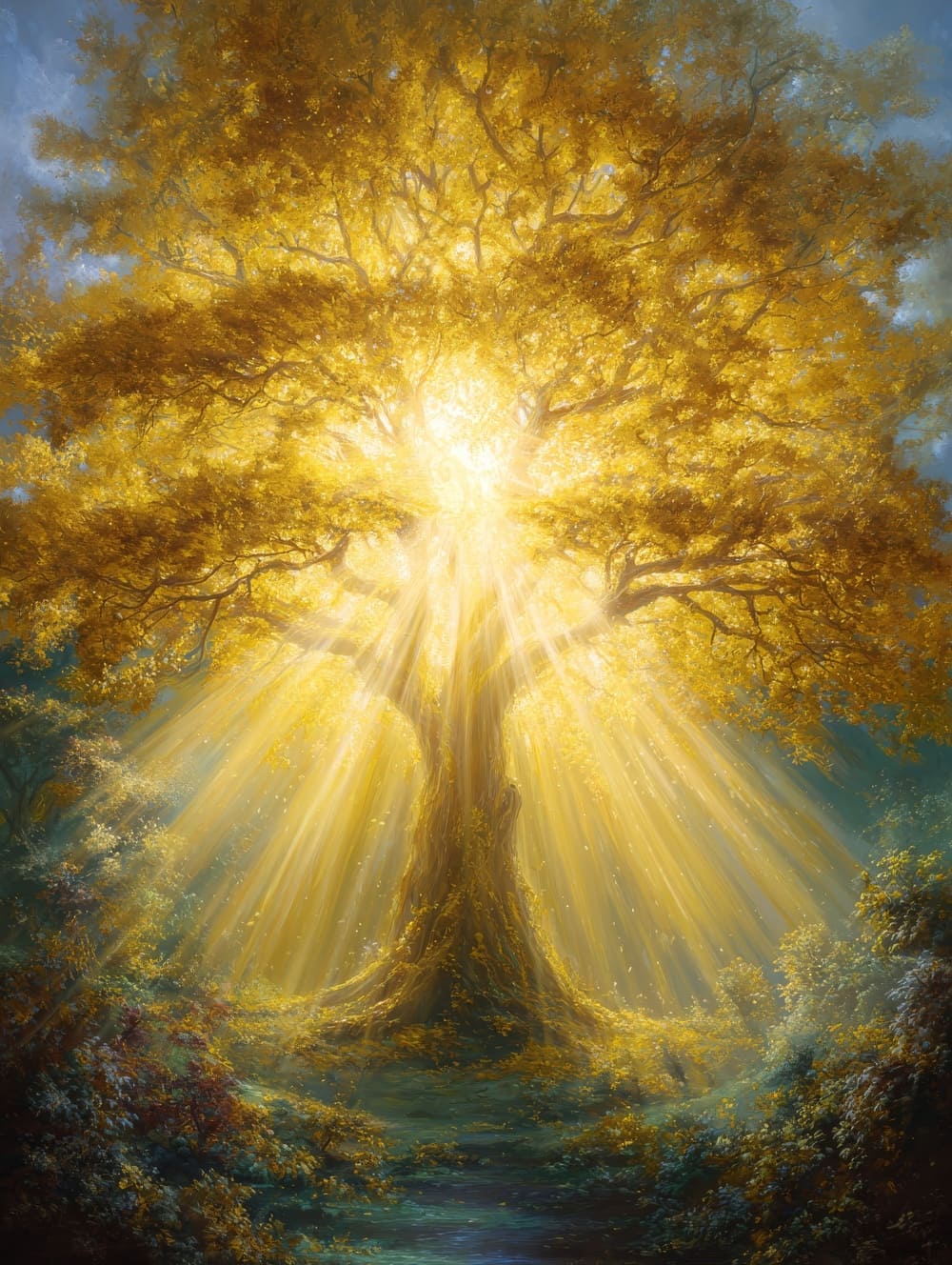 Tableau Arbre de Vie Soleil & Lumière