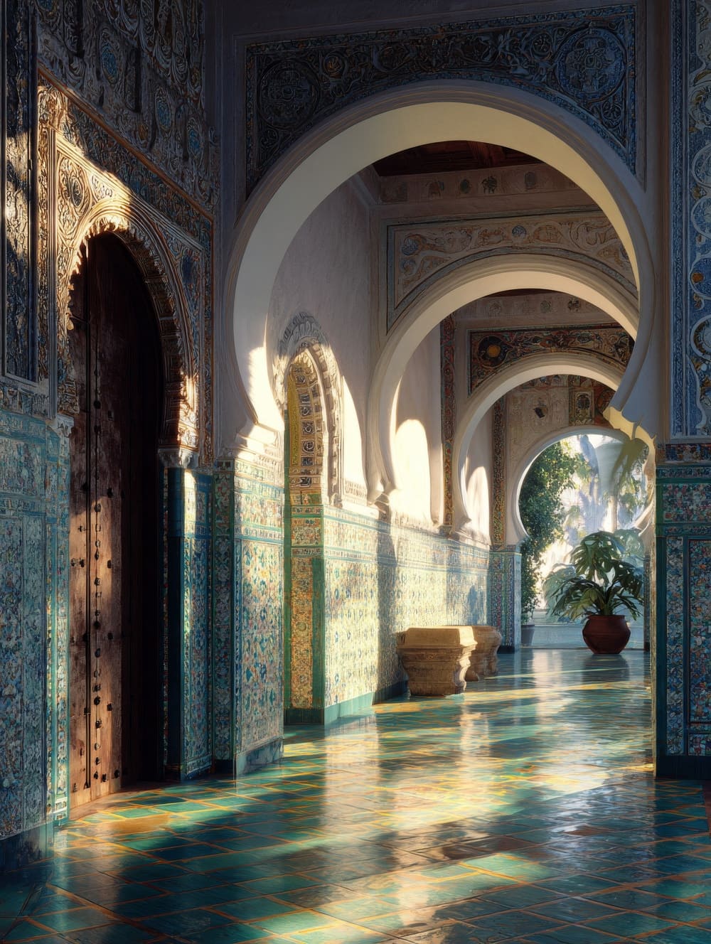 Tableau Architecture Andalouse (Arcs & Azulejos)