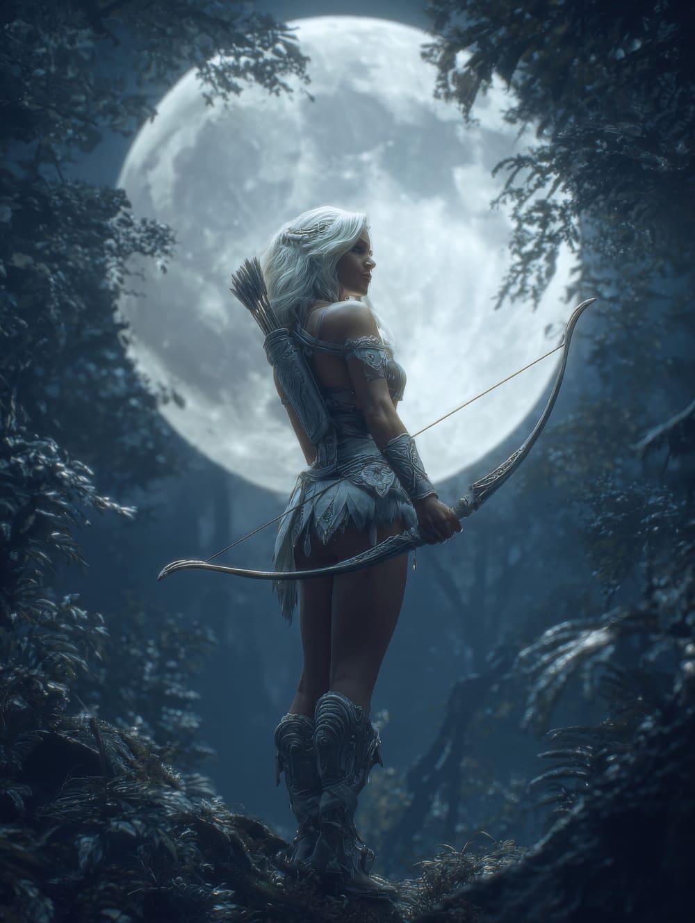 Tableau Artémis Lune Sauvage