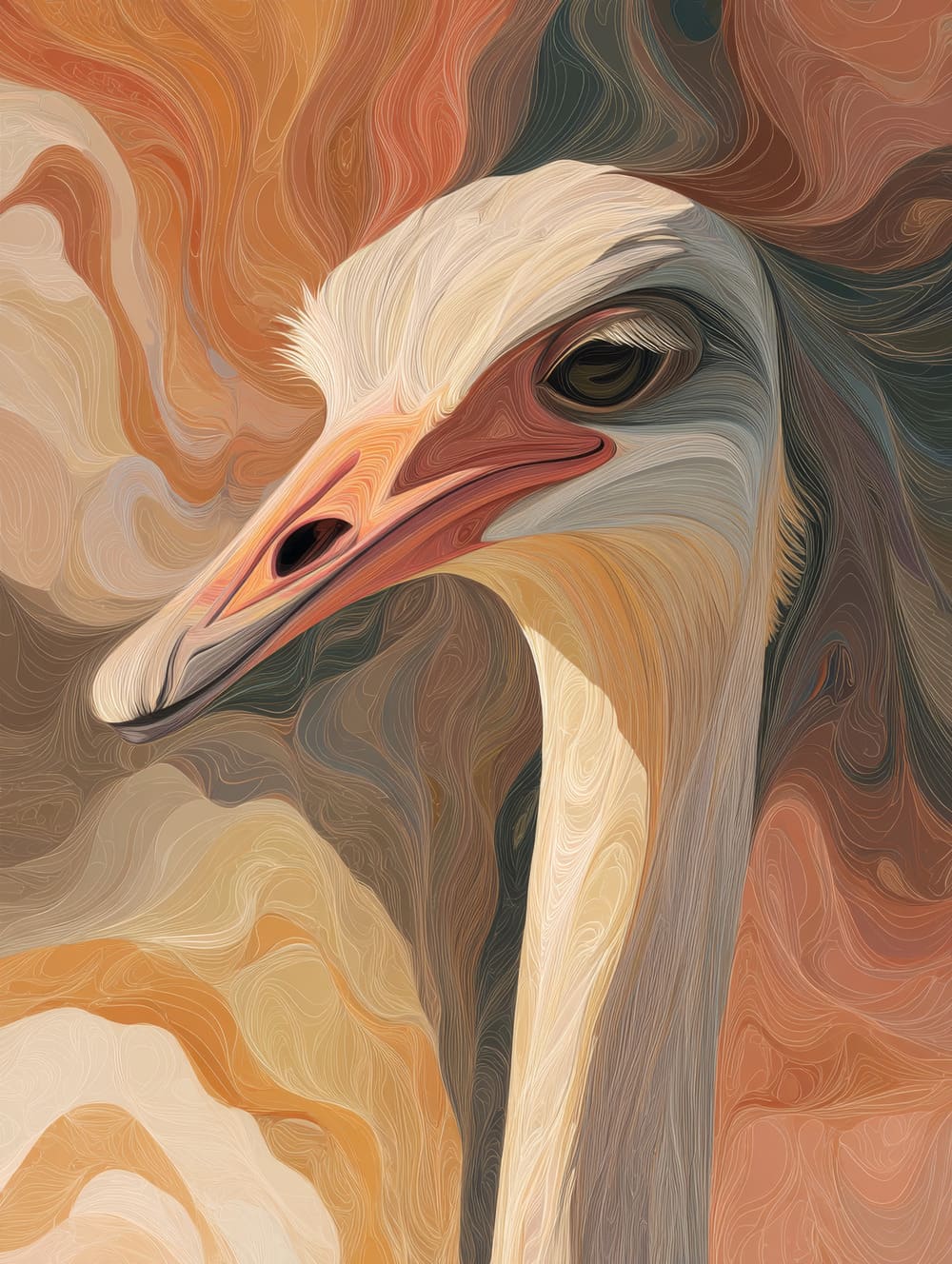 Tableau Autruche Abstrait