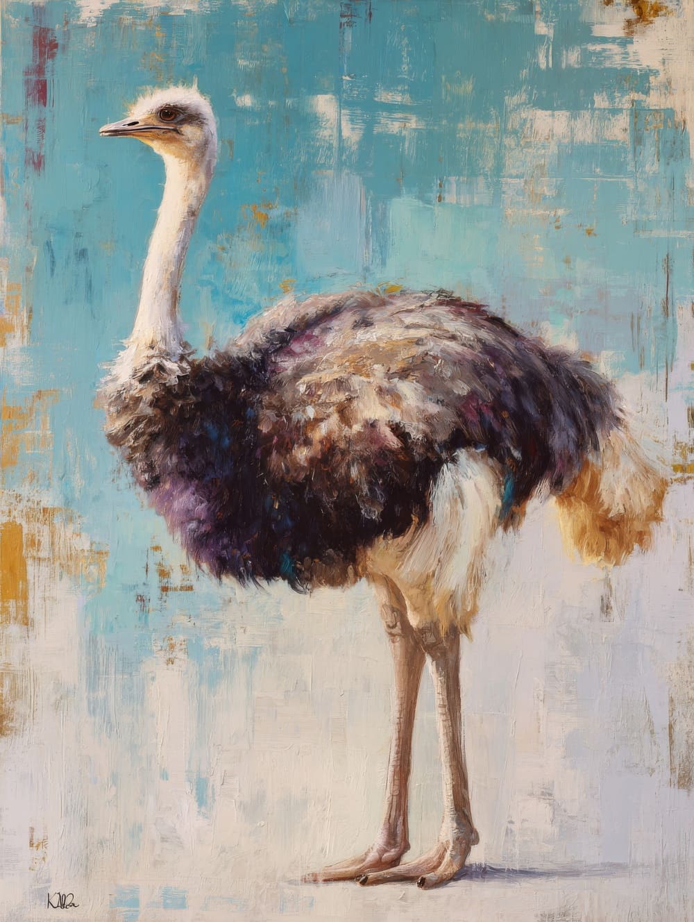 Tableau Autruche Style Peinture Classique Moderne