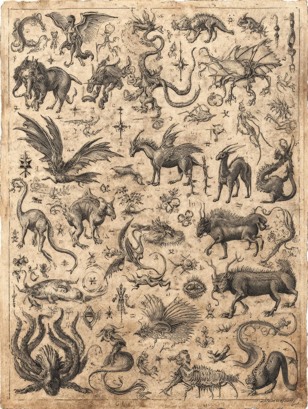 Tableau Bestiaire Médiéval