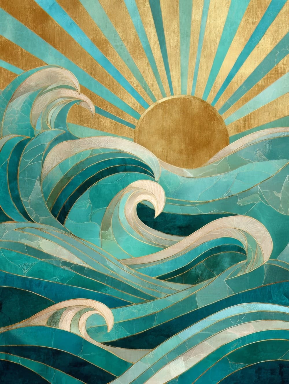 Tableau Bord de Mer Art Déco