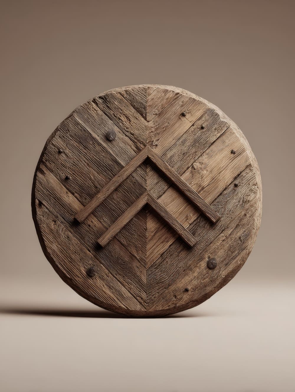 Tableau Bouclier Rond Viking Minimaliste