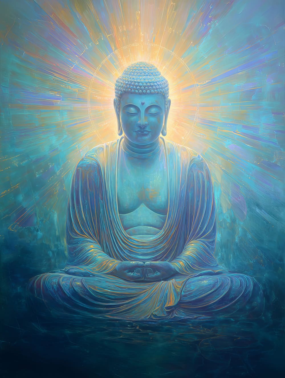 Tableau Bouddha Aura Lumineuse