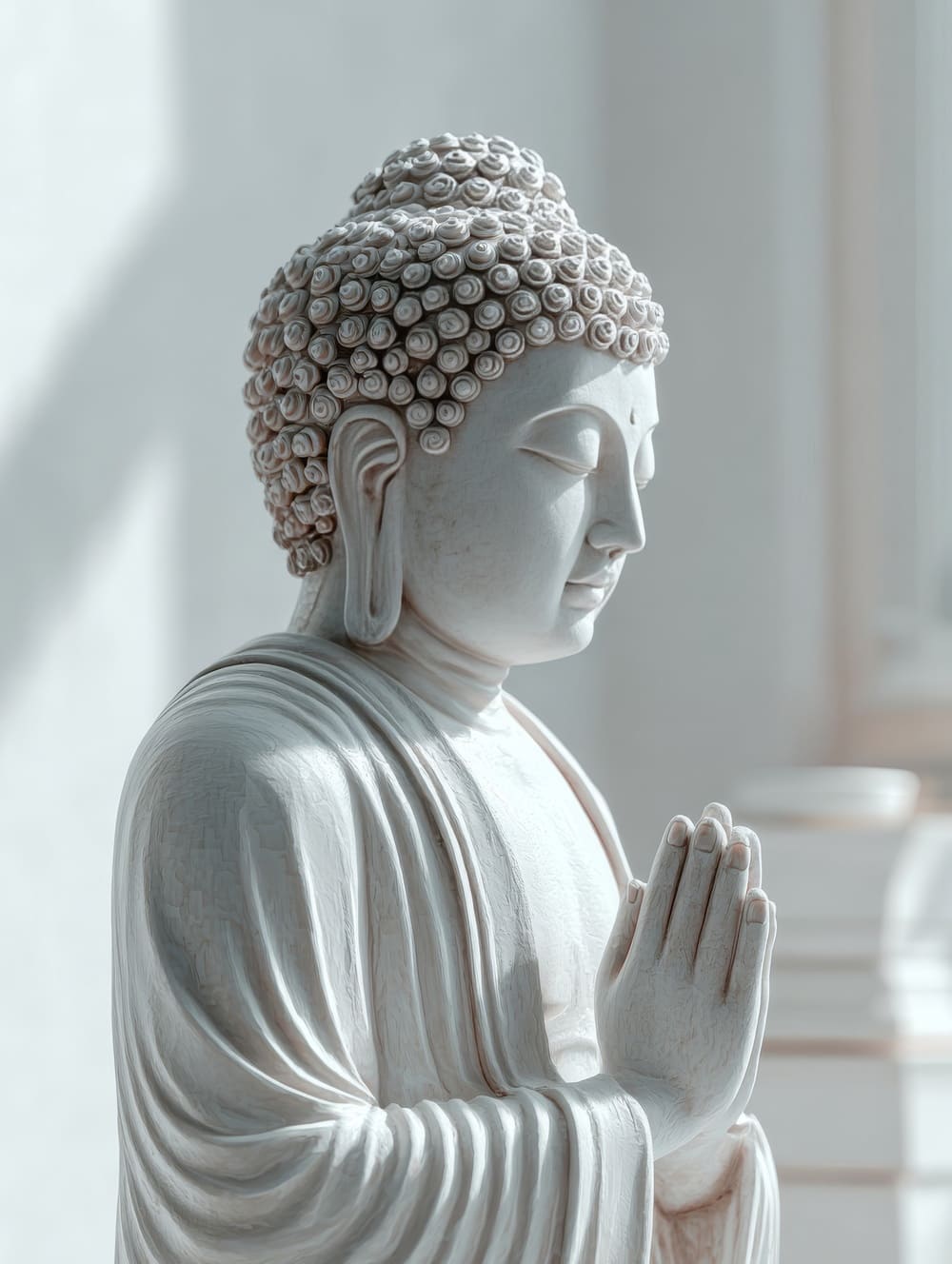 Tableau Bouddha Blanc
