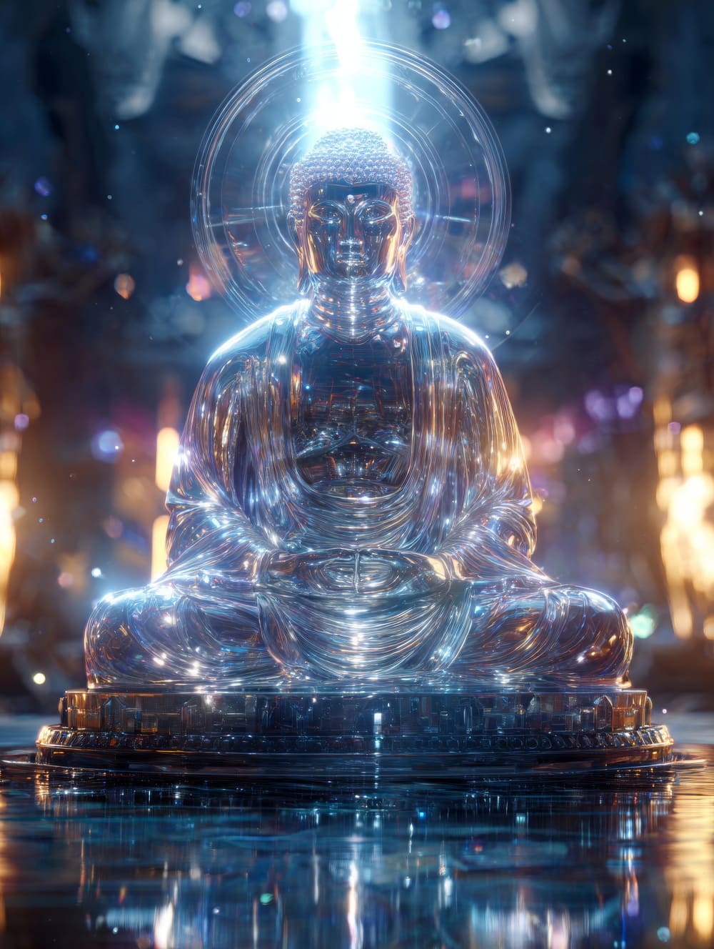 Tableau Bouddha Futuriste