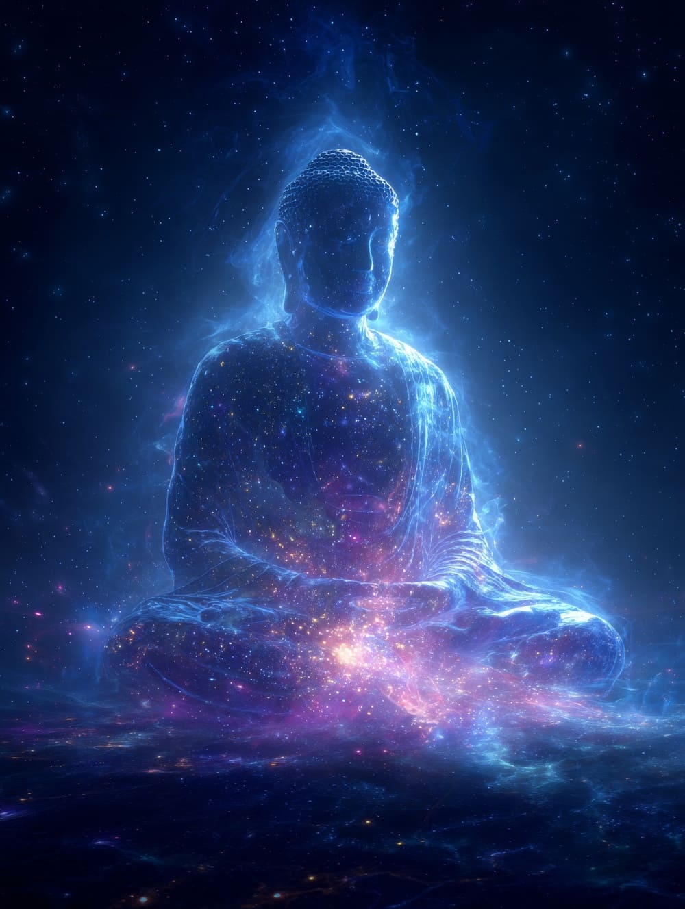 Tableau Bouddha Galaxie Cosmique