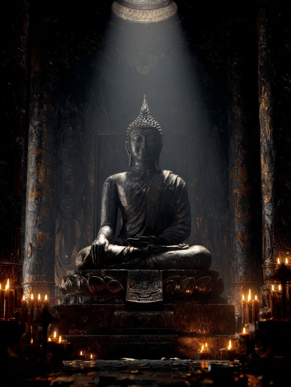 Tableau Bouddha Gothique