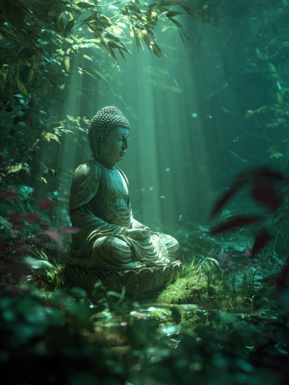 Tableau Bouddha Vert