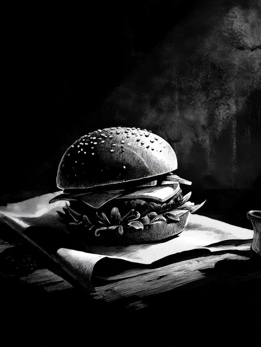 Tableau Burger Monochrome