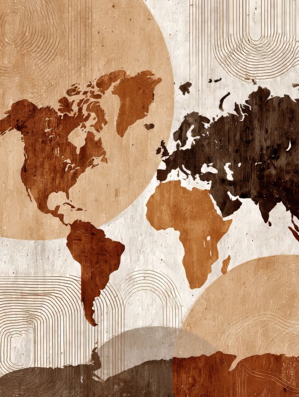 Tableau Carte du Monde Bohème