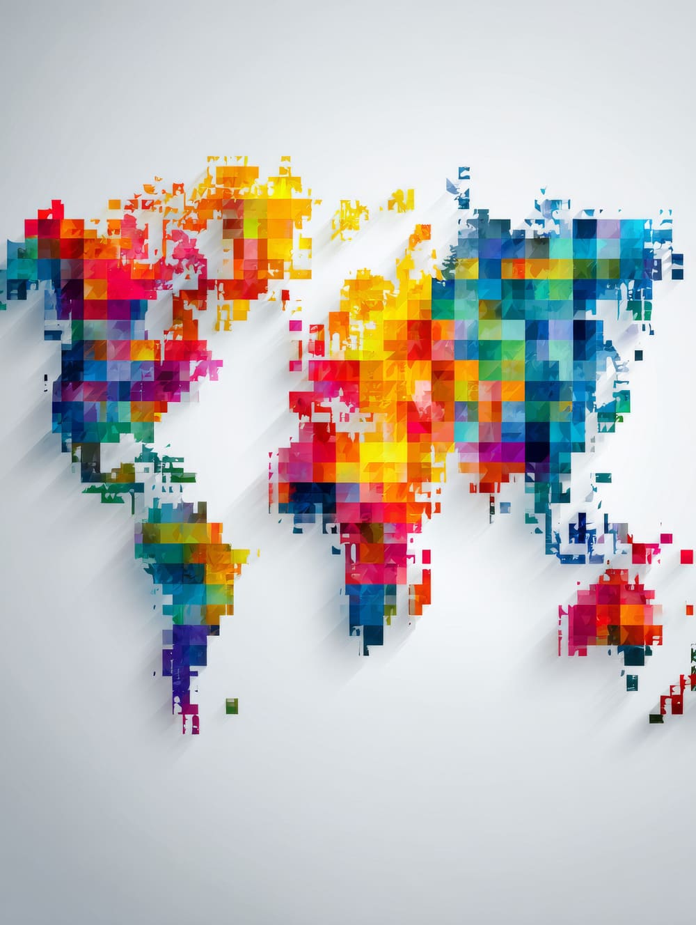 Tableau Carte du Monde Colorée