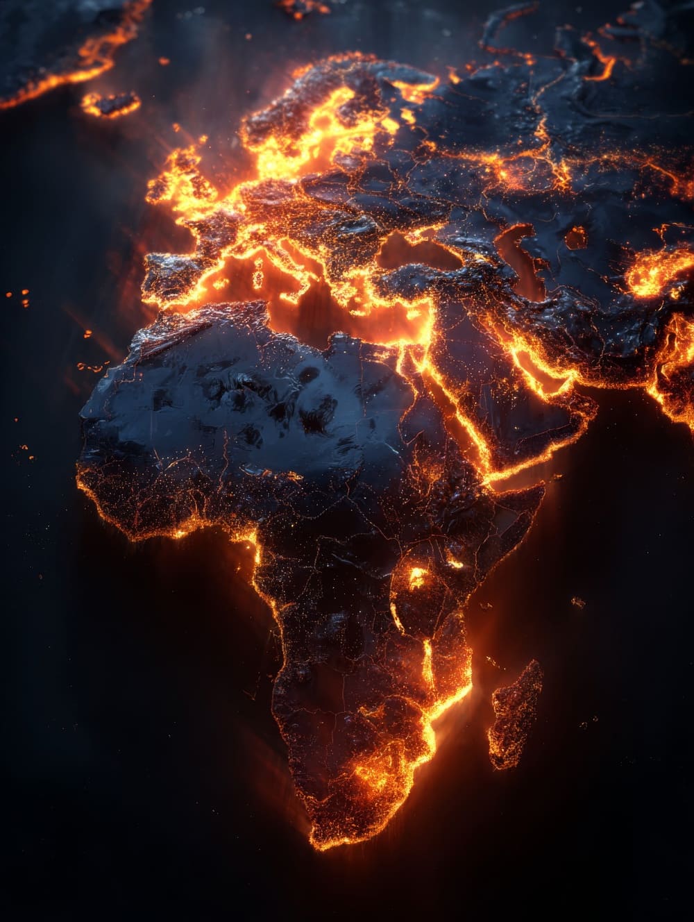 Tableau Carte du Monde Et Feu