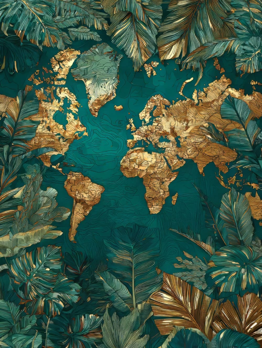 Tableau Carte du Monde Exotique