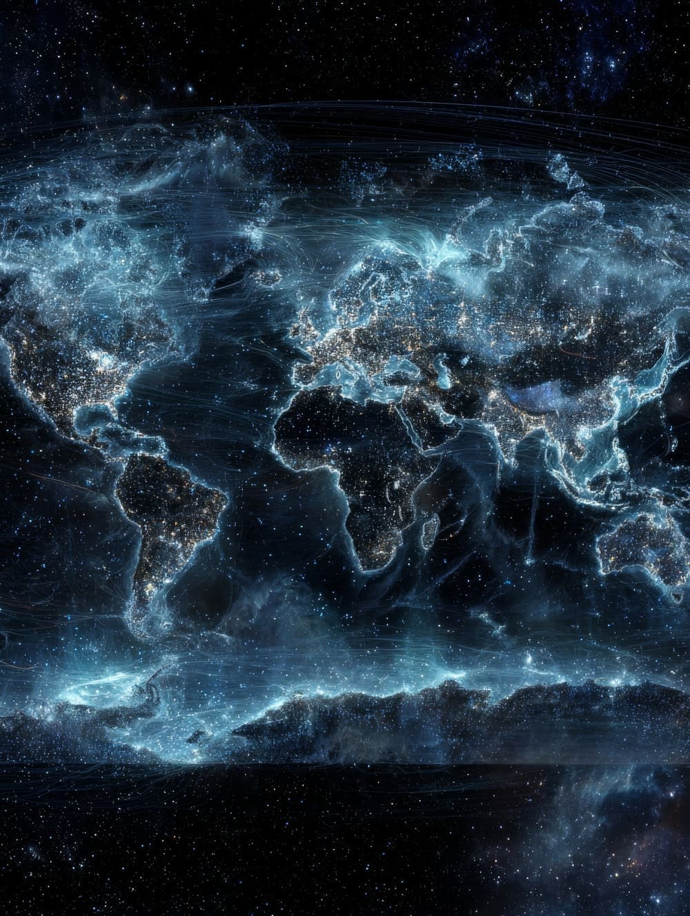 Tableau Carte du Monde Galaxie Cosmique