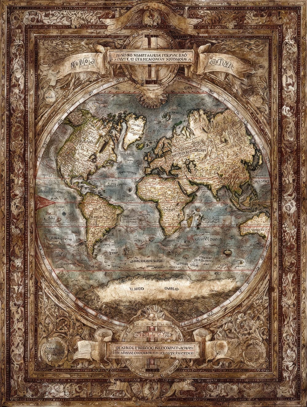 Tableau Carte du Monde Médiéval