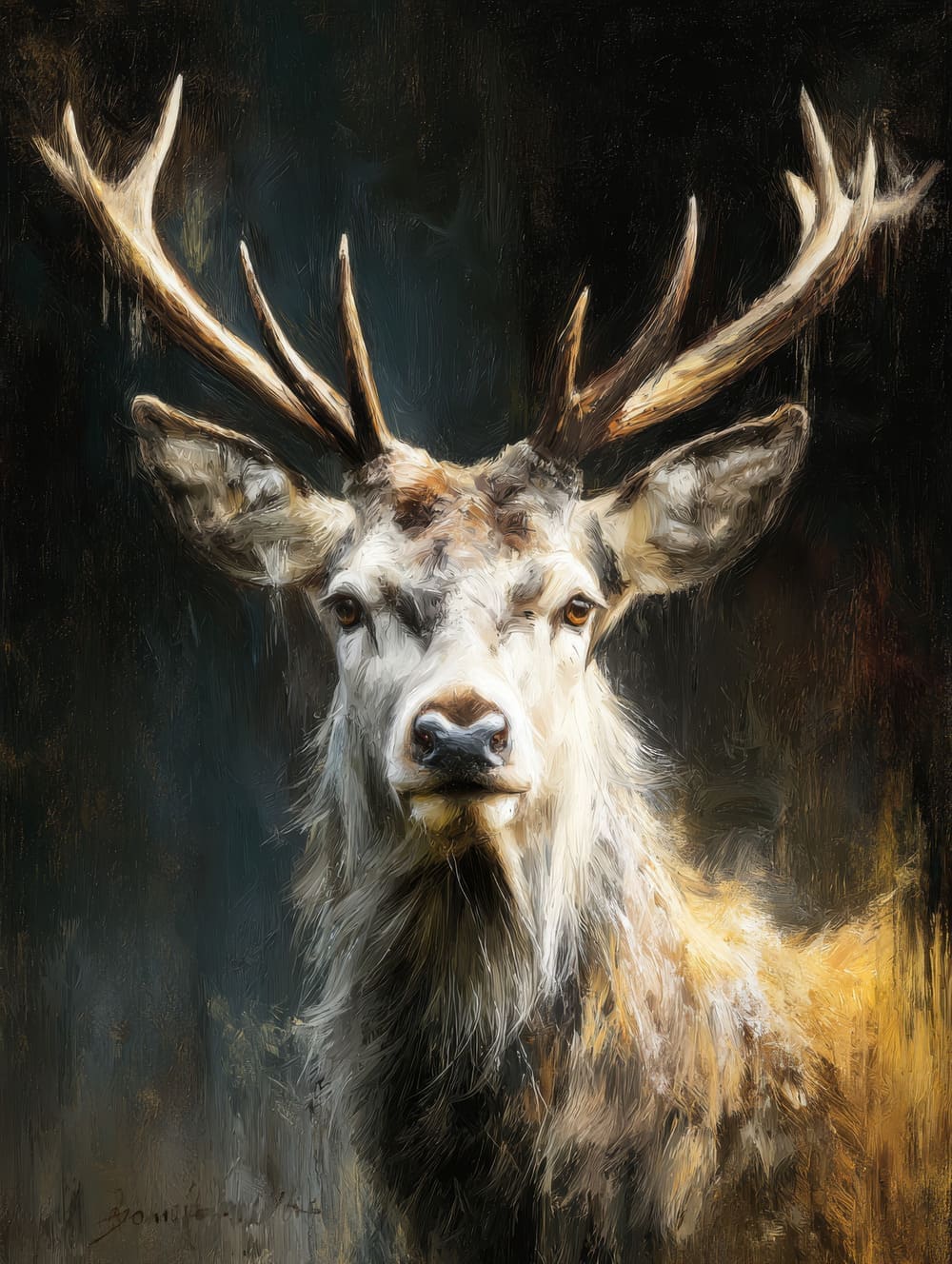 Tableau Cerf Artistique