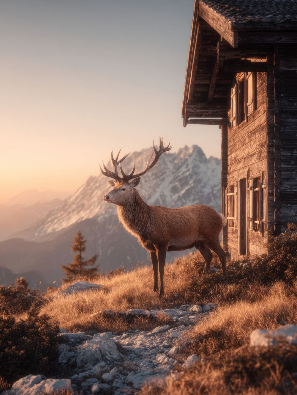 Tableau Cerf Chalet