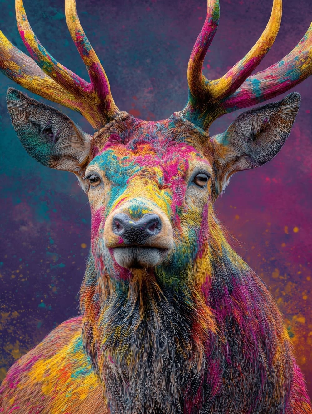 Tableau Cerf Coloré