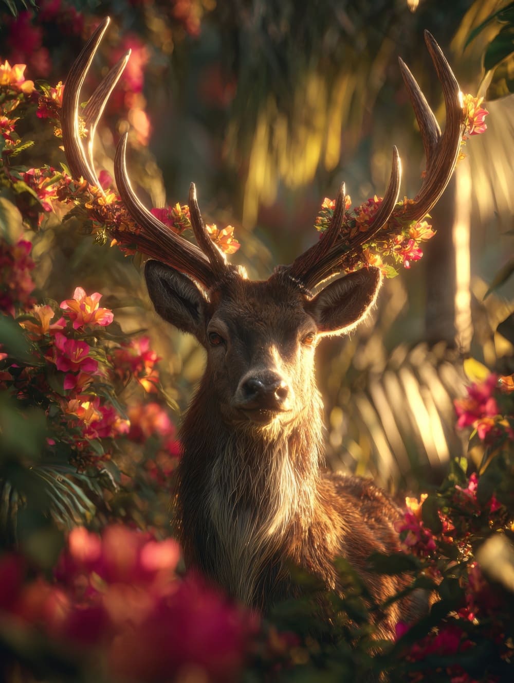 Tableau Cerf Exotique