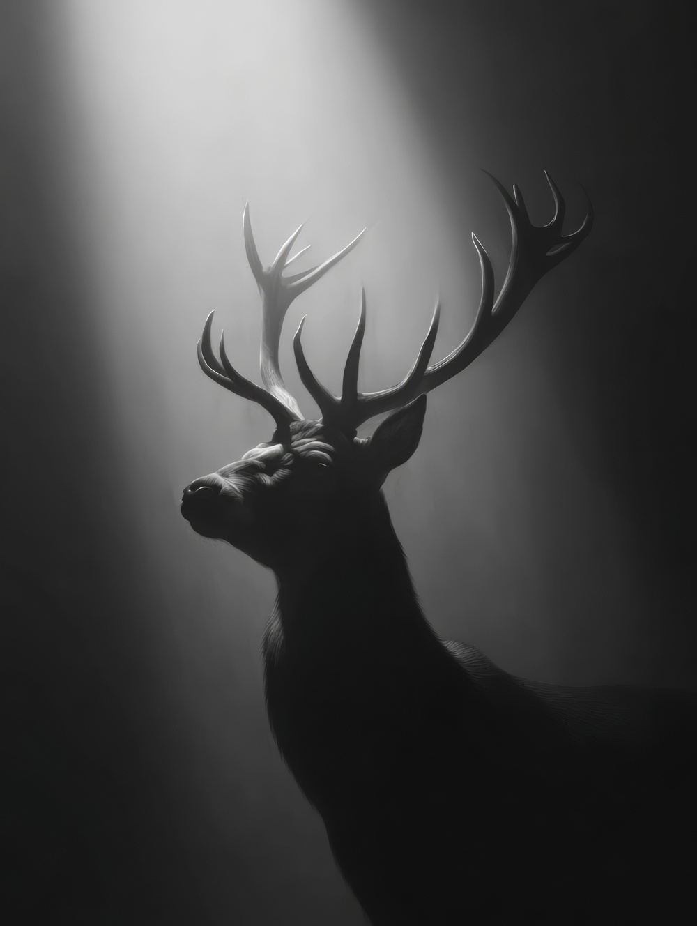 Tableau Cerf Monochrome