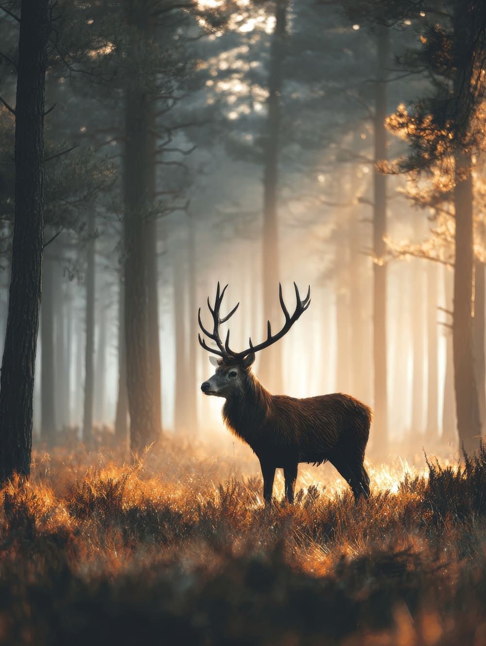 Tableau Cerf en Foret
