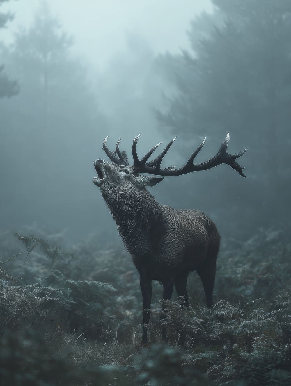 Tableau Cerf en Période de Brame (Puissance Naturelle)