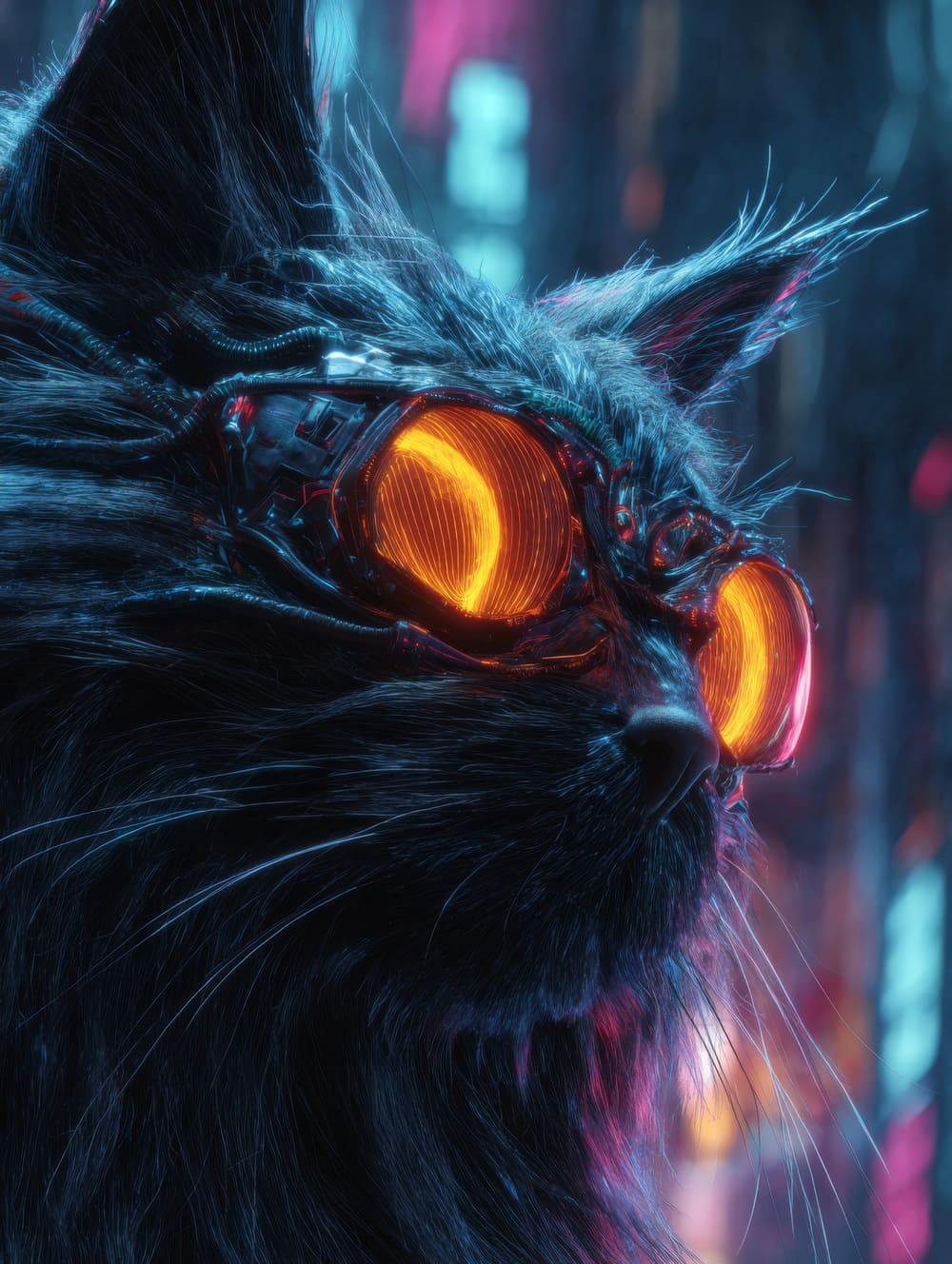 Tableau Chat Futuriste