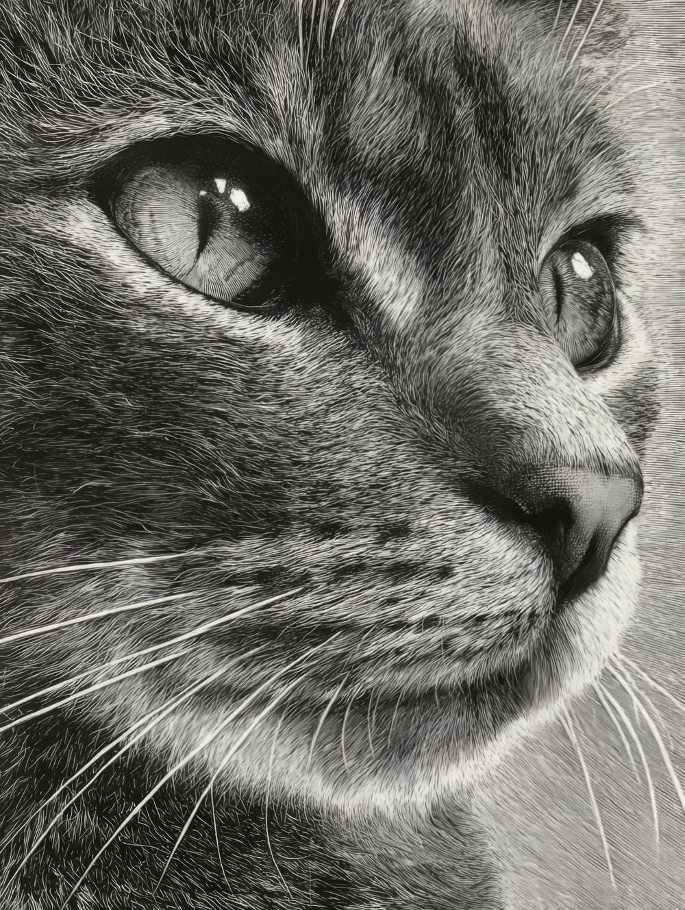 Tableau Chat Gravure